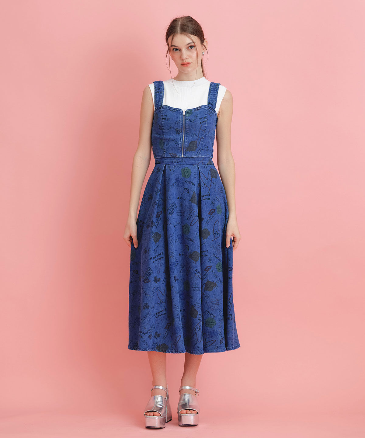 REDYAZEL「LoveArt ロングフレアスカート」|フレア|