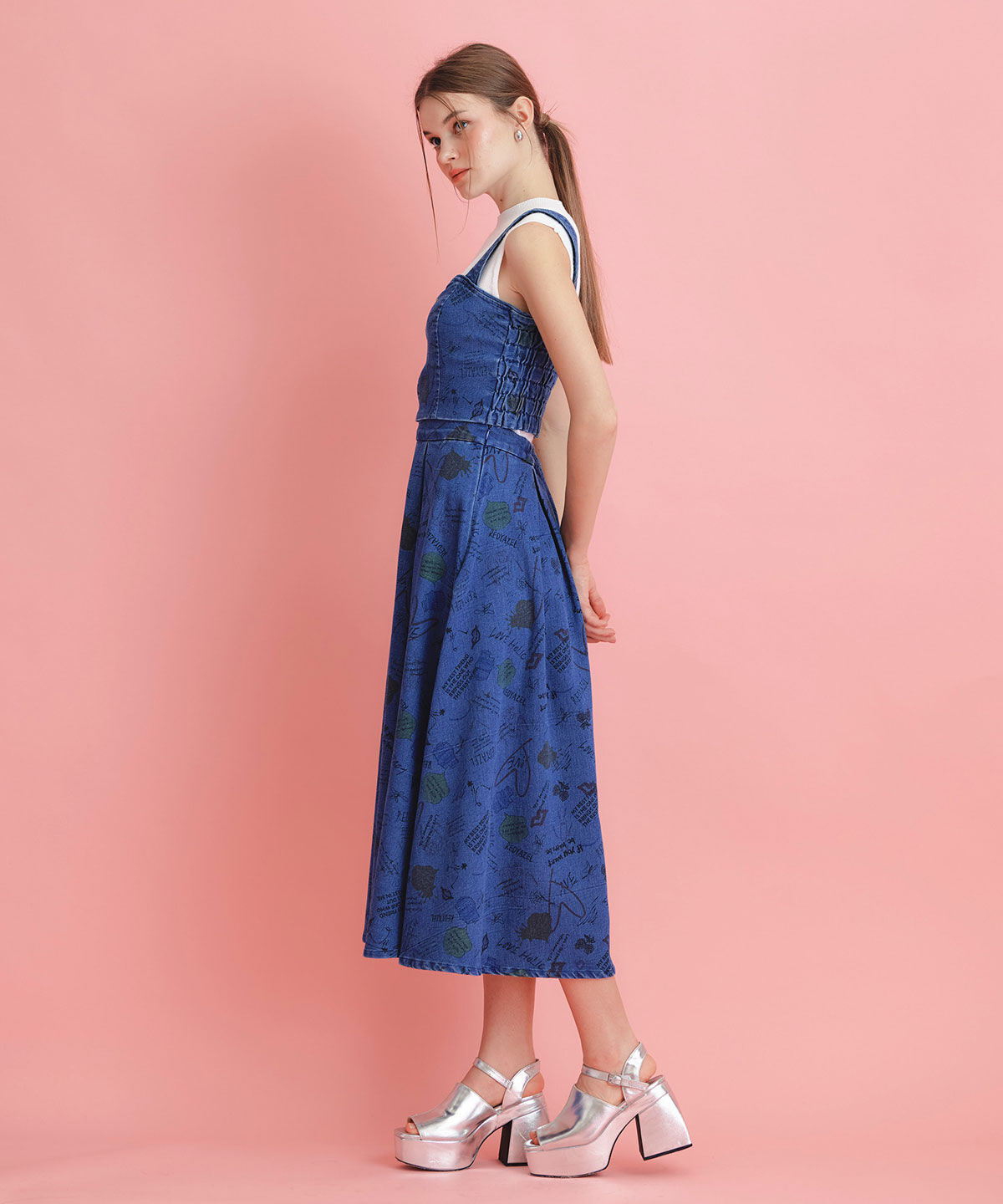 REDYAZEL「LoveArt ロングフレアスカート」|フレア|