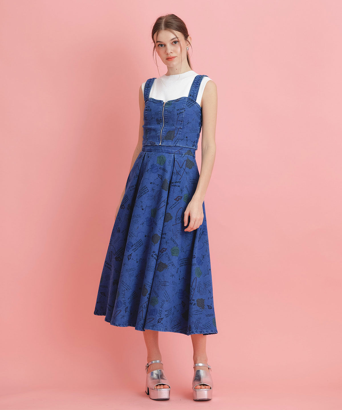 REDYAZEL「LoveArt ロングフレアスカート」|フレア|