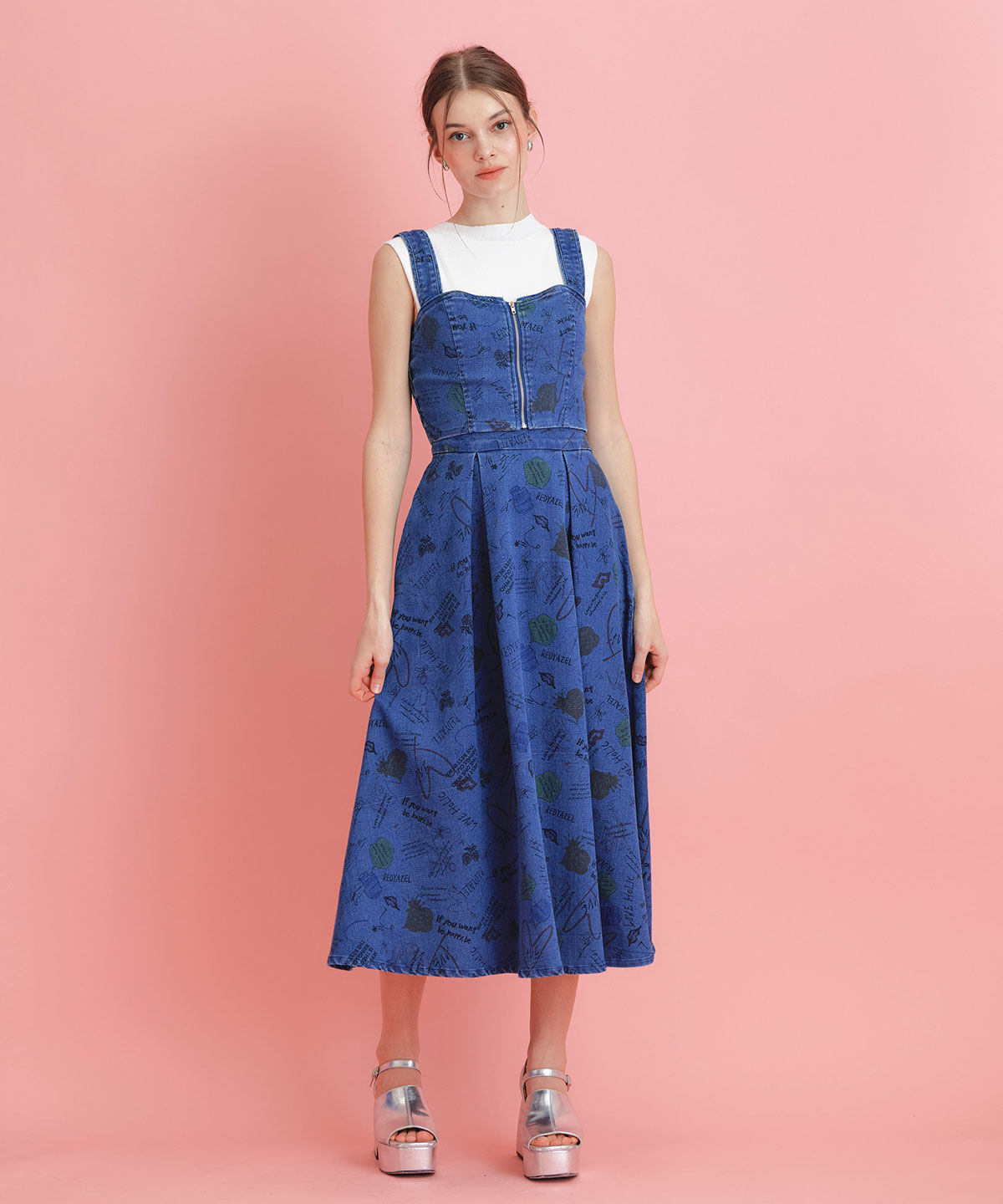 REDYAZEL「LoveArt ロングフレアスカート」|フレア|