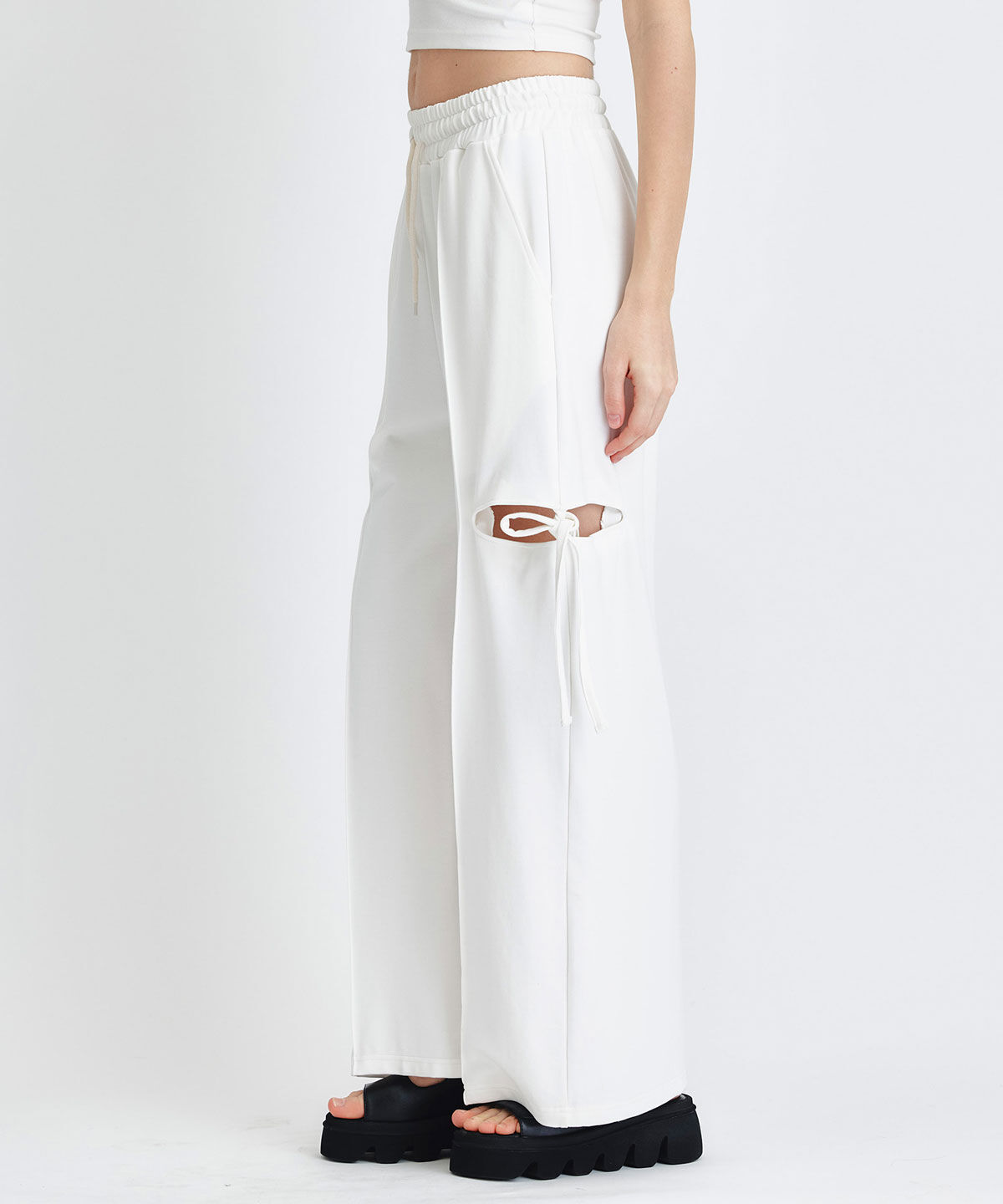 REDYAZEL「サイドカッティングリボンワイドパンツ」|その他|