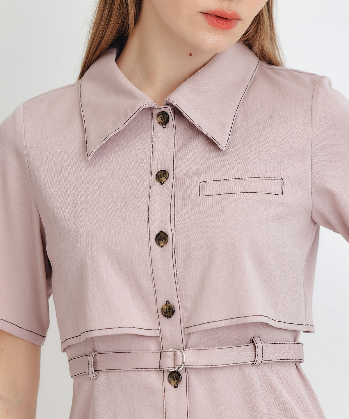 REDYAZEL「レイヤードライクコントラストフレアミニワンピース」|ワンピース|