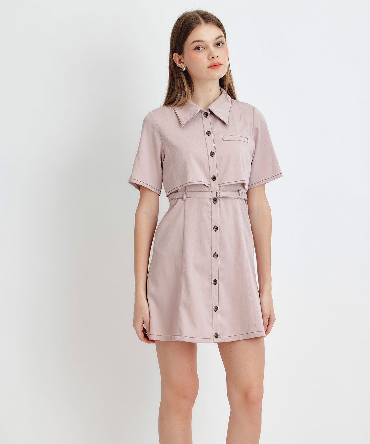 REDYAZEL「レイヤードライクコントラストフレアミニワンピース」|ワンピース|