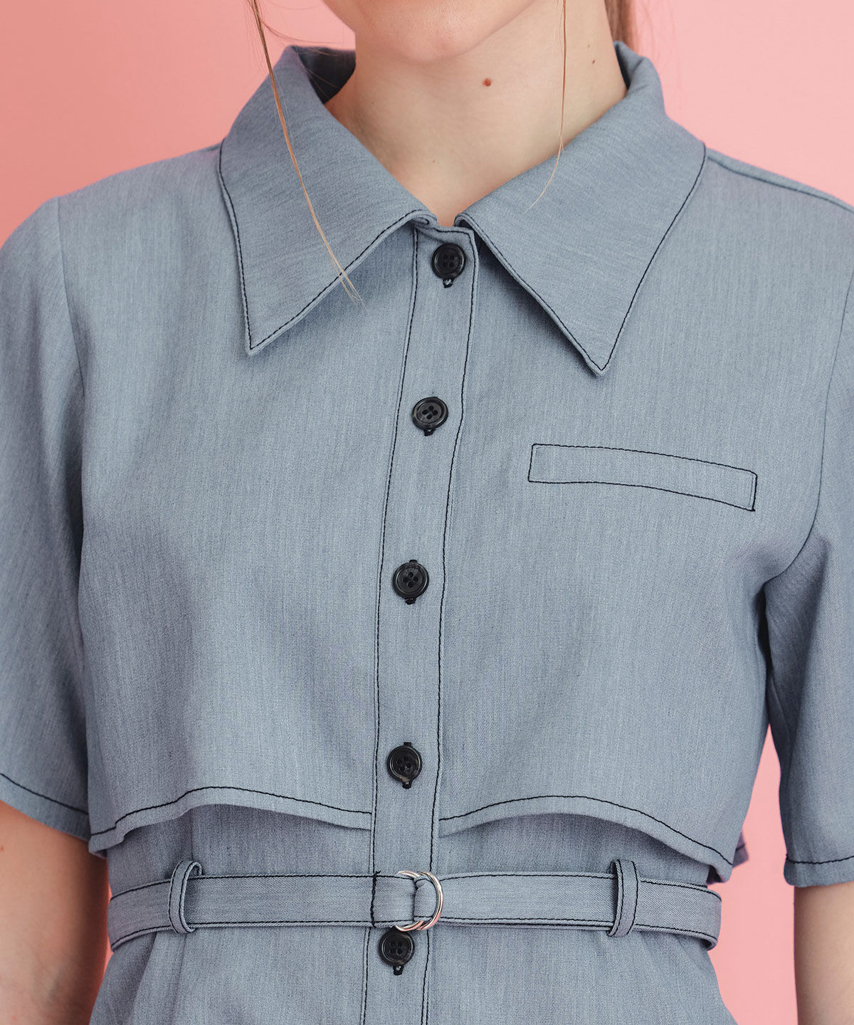 REDYAZEL「レイヤードライクコントラストフレアミニワンピース」|ワンピース|