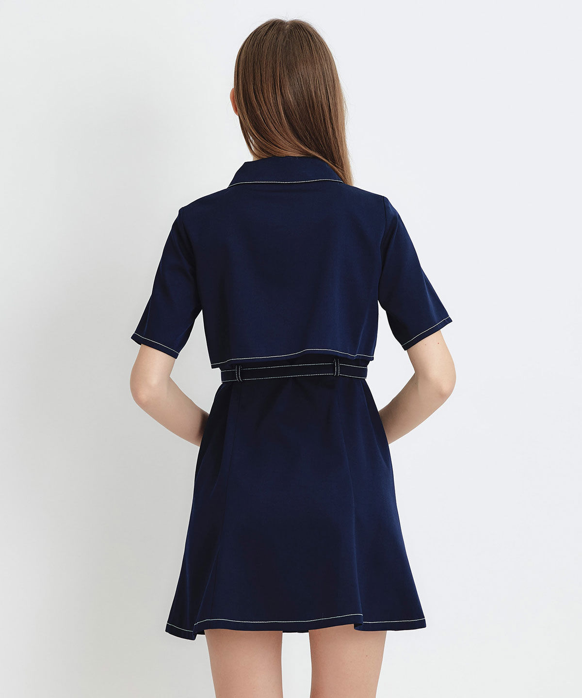 REDYAZEL「レイヤードライクコントラストフレアミニワンピース」|ワンピース|