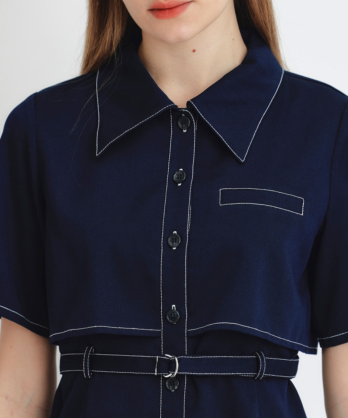 REDYAZEL「レイヤードライクコントラストフレアミニワンピース」|ワンピース|