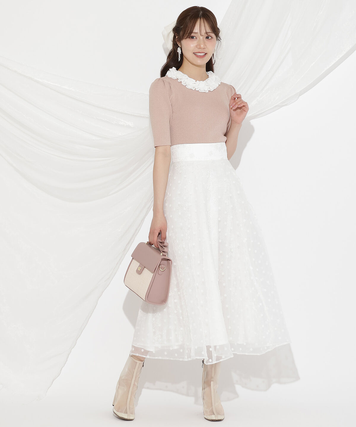 WILLSELECTION「フリル襟リブニット」|ニット・セーター|