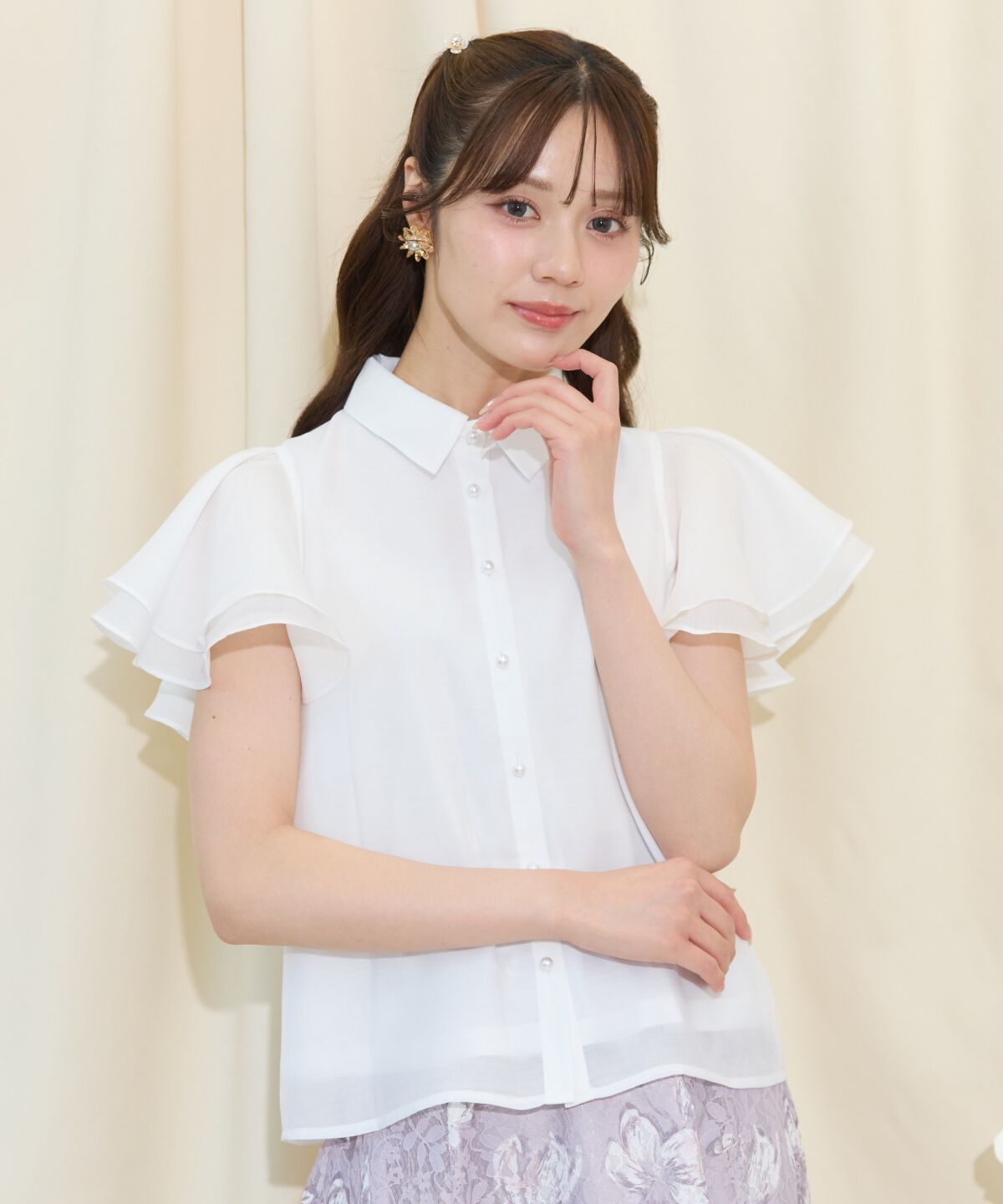 WILLSELECTION「フレアスリーブリボンタイブラウス」|シャツ・ブラウス|