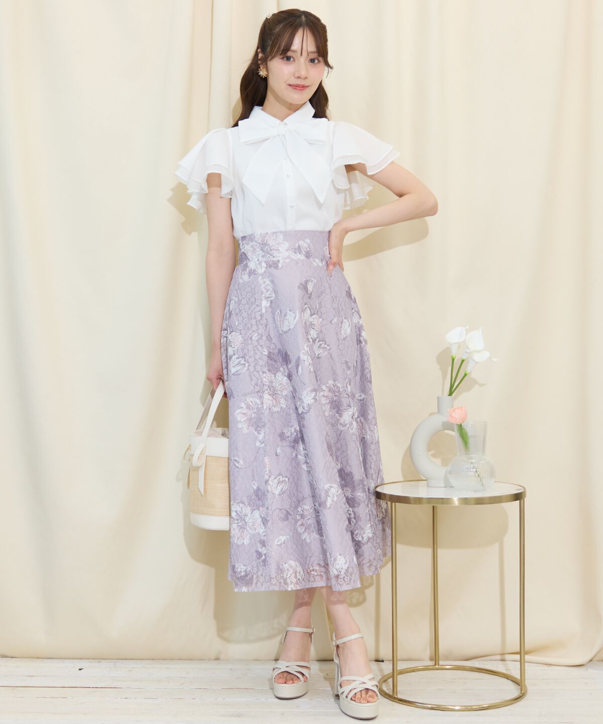 WILLSELECTION「フレアスリーブリボンタイブラウス」|シャツ・ブラウス|