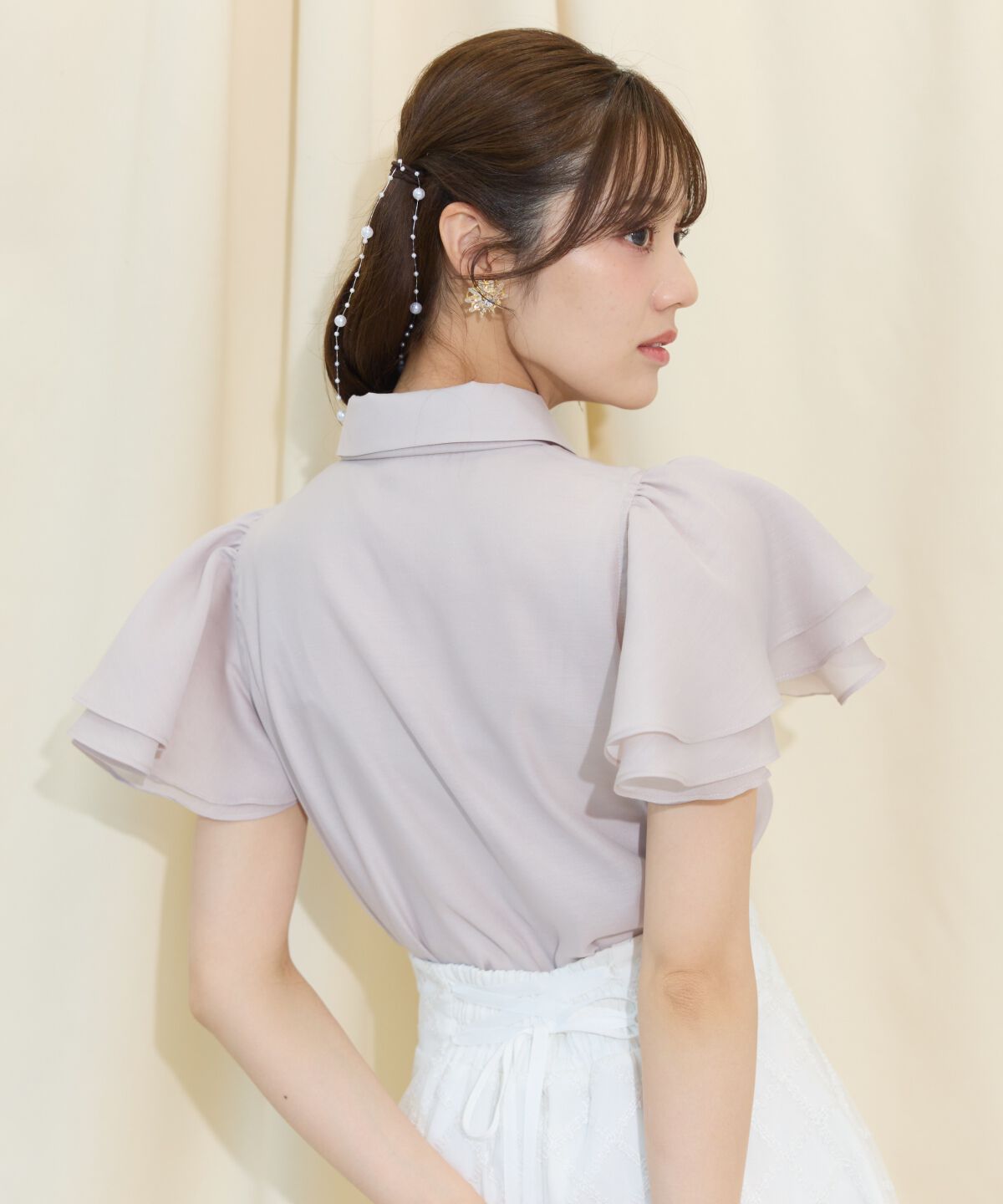 WILLSELECTION「フレアスリーブリボンタイブラウス」|シャツ・ブラウス|