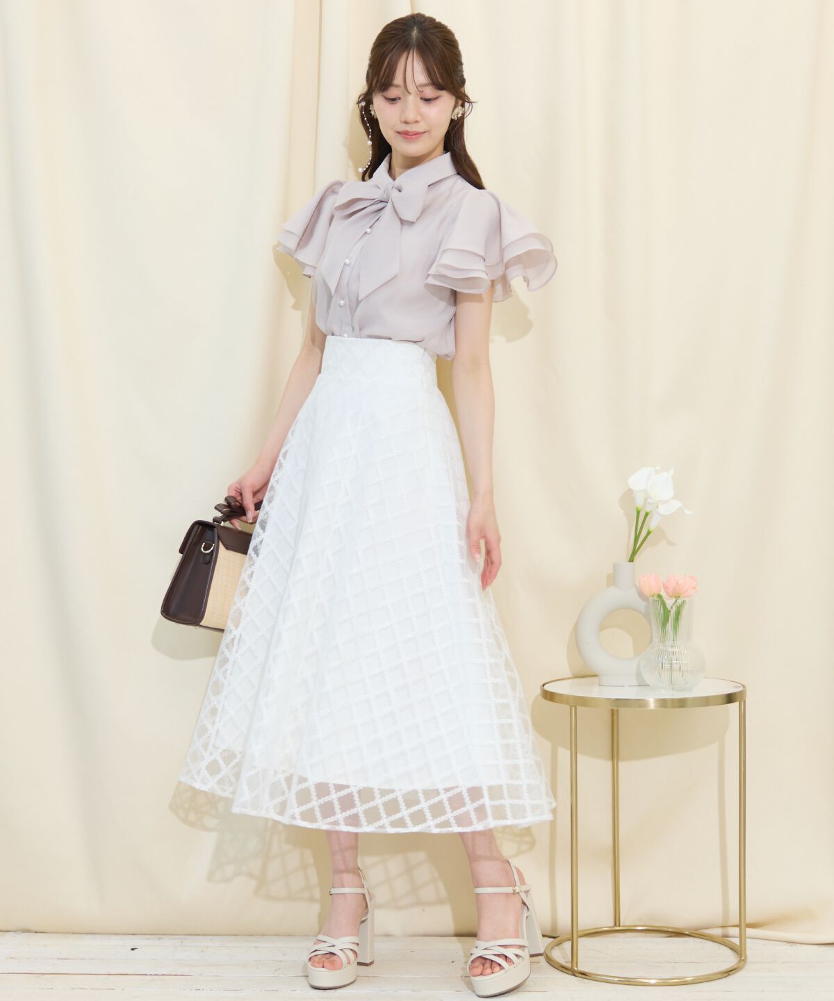 WILLSELECTION「フレアスリーブリボンタイブラウス」|シャツ・ブラウス|