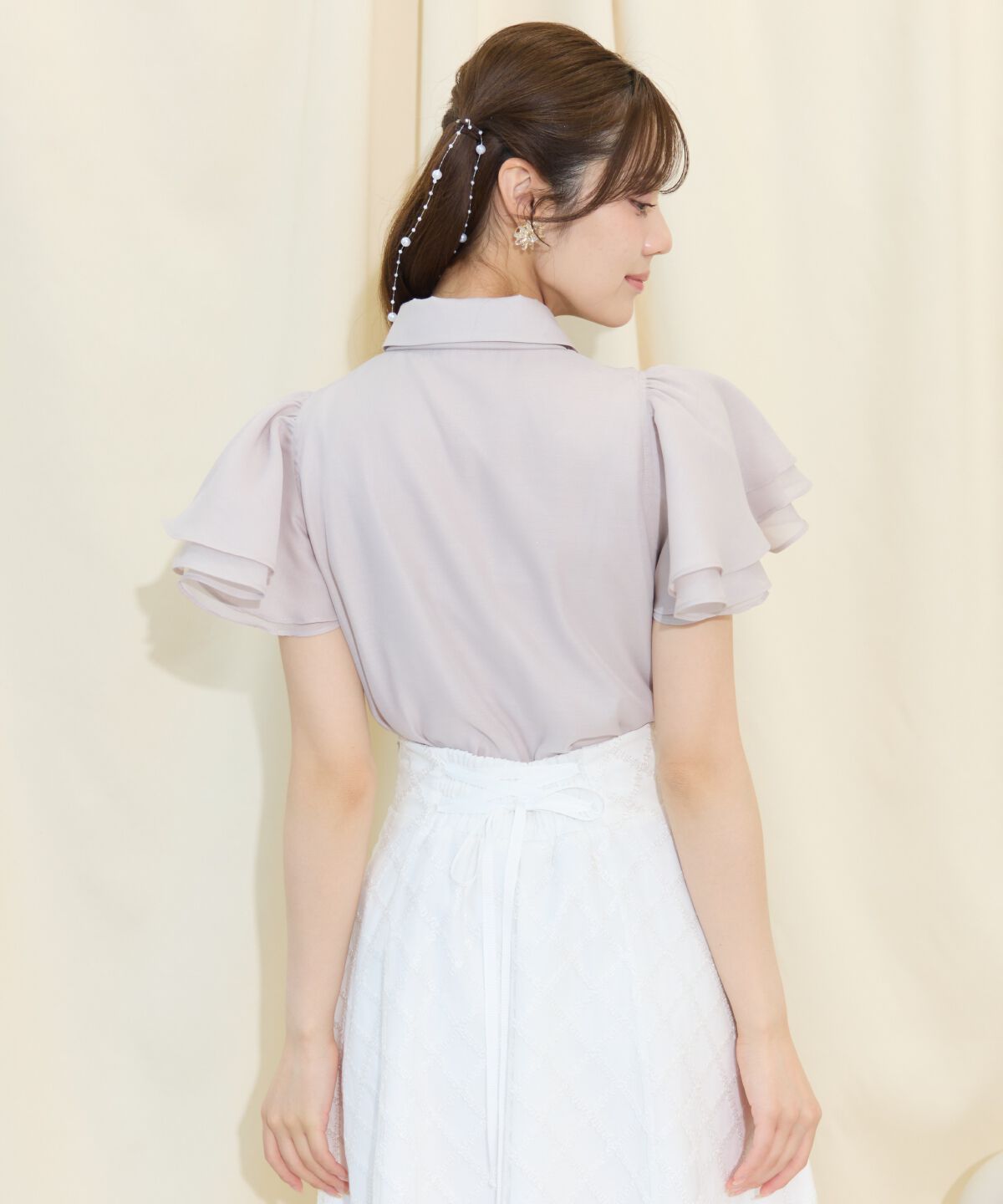 WILLSELECTION「フレアスリーブリボンタイブラウス」|シャツ・ブラウス|