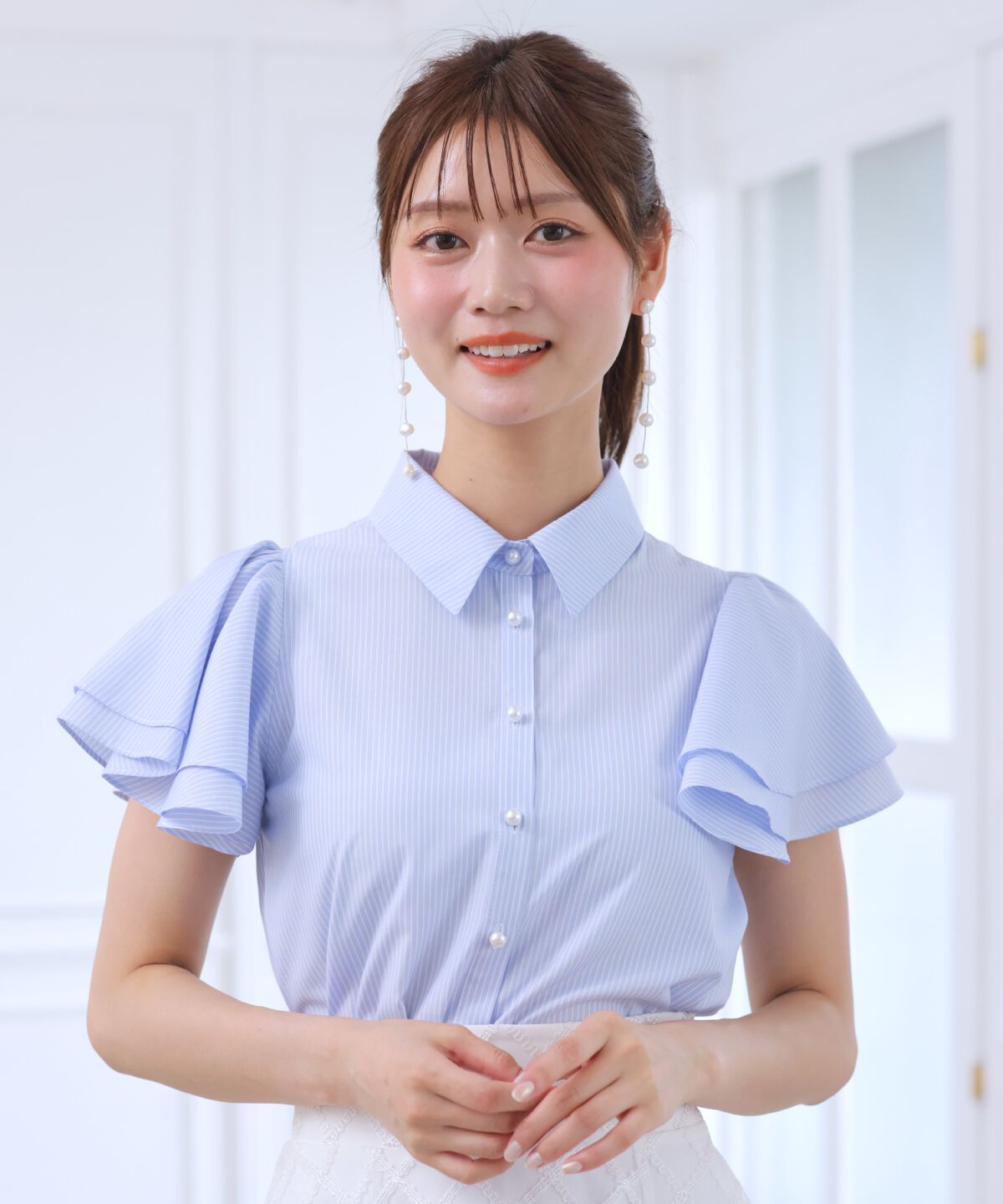 WILLSELECTION「フレアスリーブリボンタイブラウス」|シャツ・ブラウス|