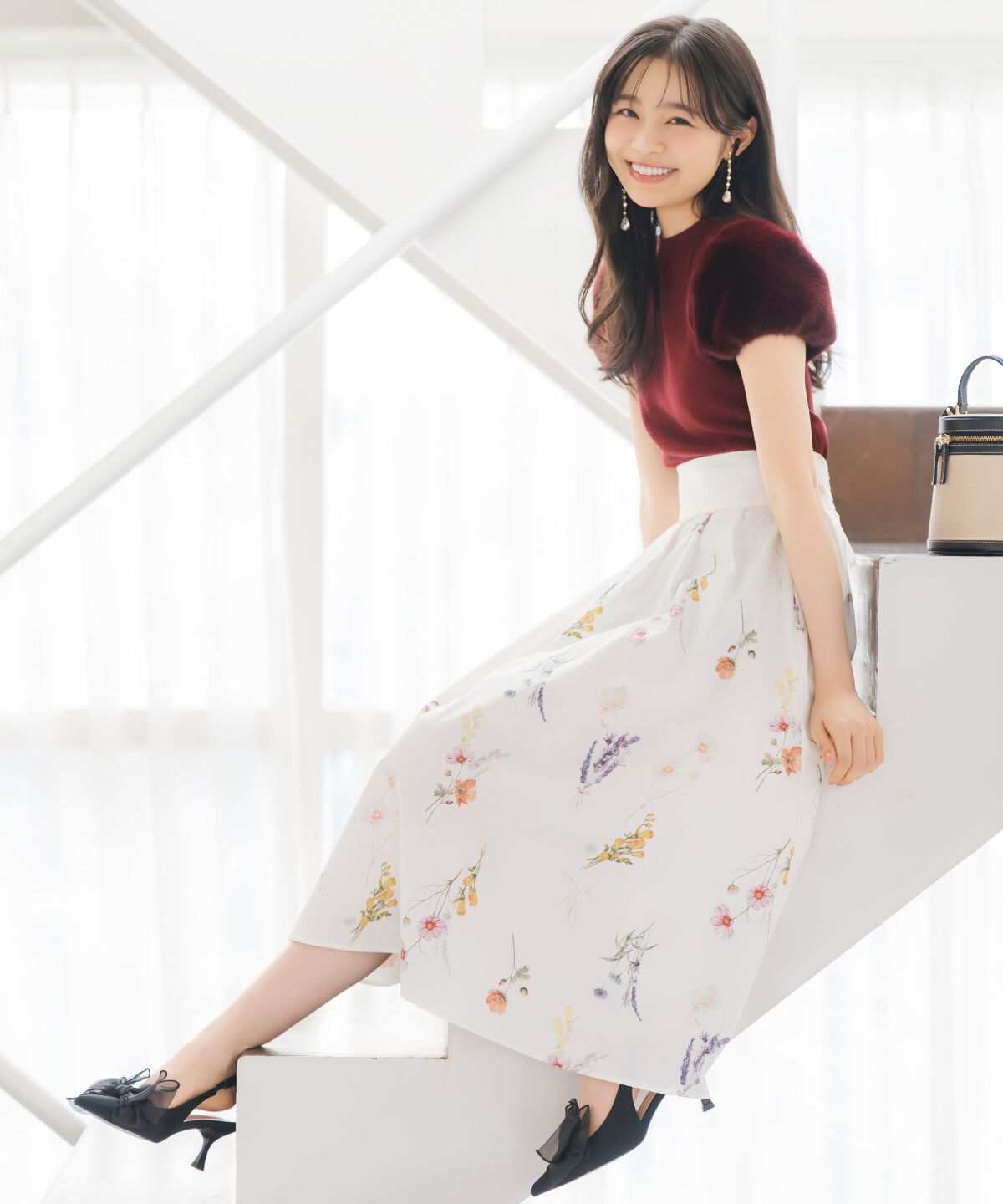 WILLSELECTION「オータムボタニカルフラワータックスカート」|フレア|