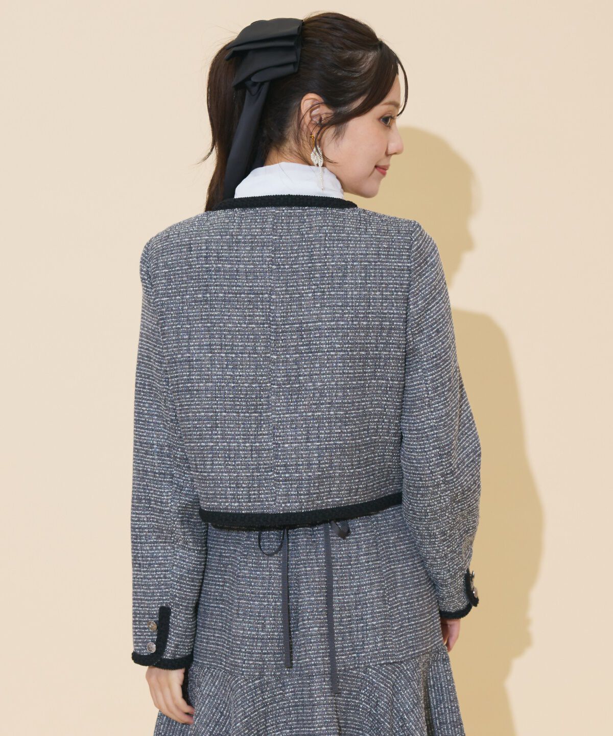 WILLSELECTION「ブレードデザインノーカラーツイードジャケット」|ノーカラージャケット|