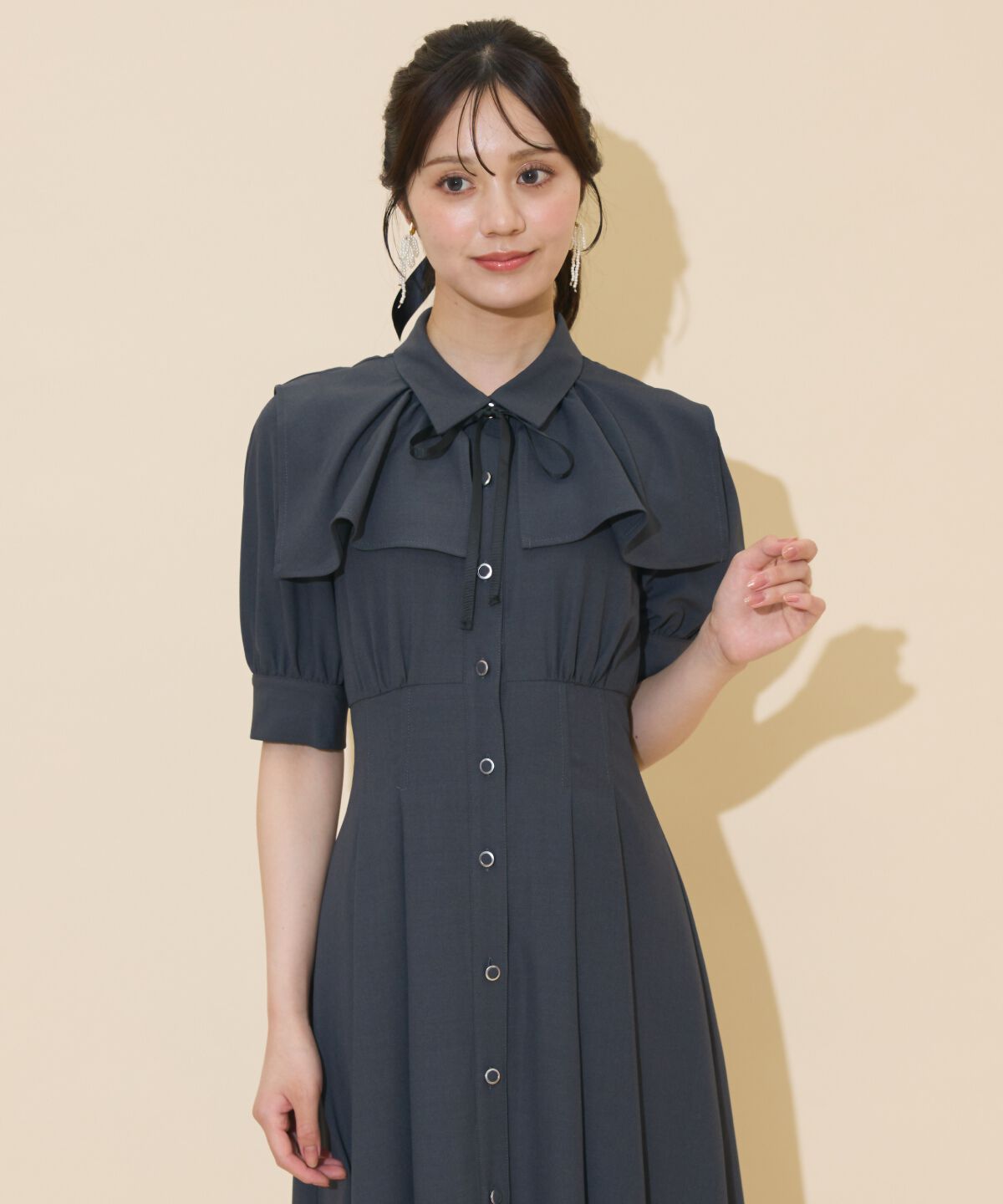 WILLSELECTION「スクエアラッフルシャツワンピース」|ワンピース|