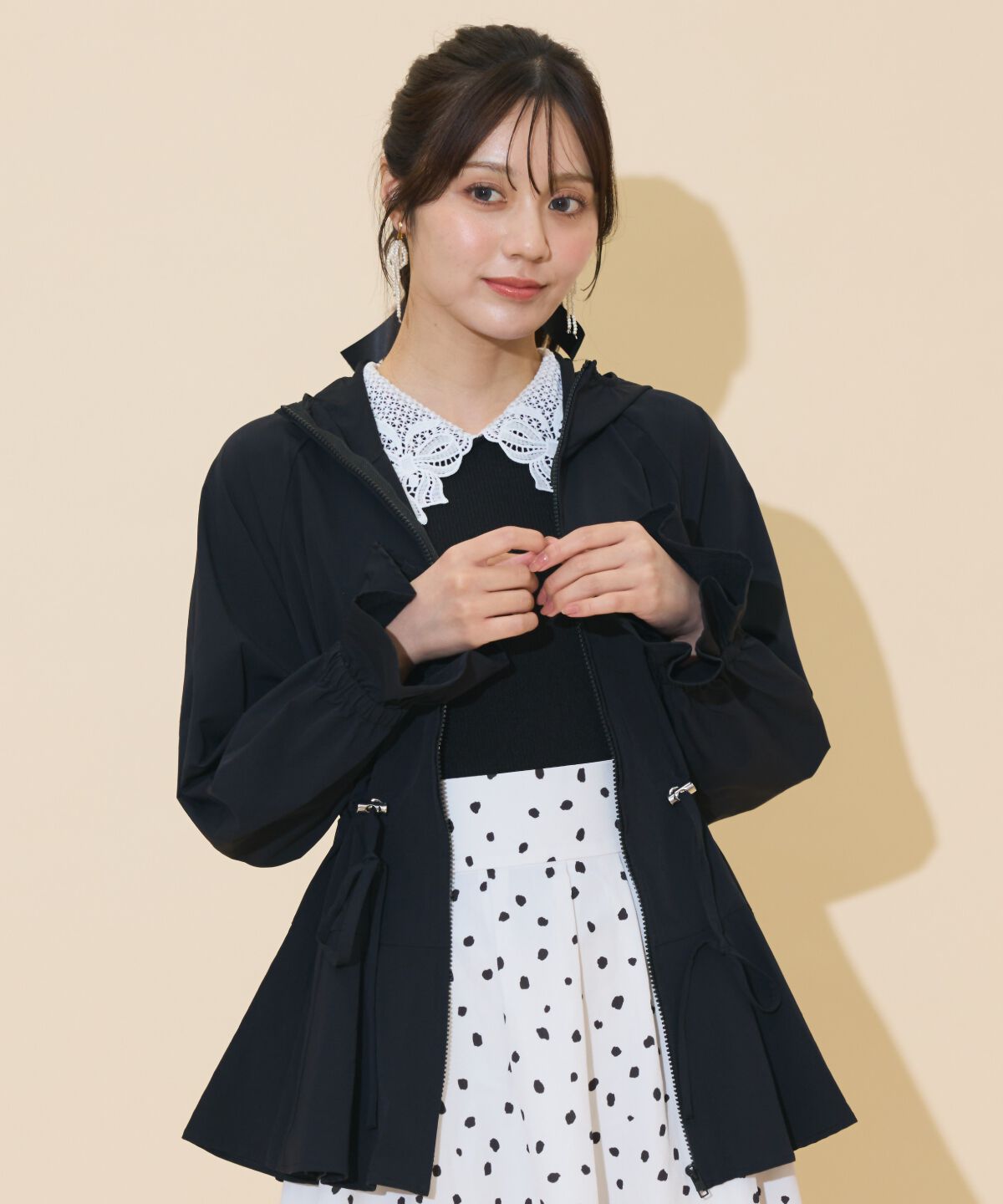 WILLSELECTION「UVカットペプラムブルゾン」|ブルゾン・スタジャン|ブラック