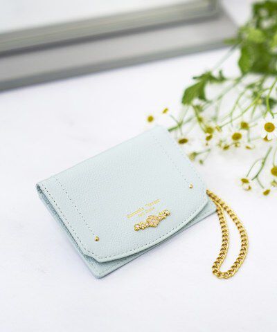 Samantha Thavasa Petit Choice「フラワーアーチ パスケース」|定期入れ|ミント