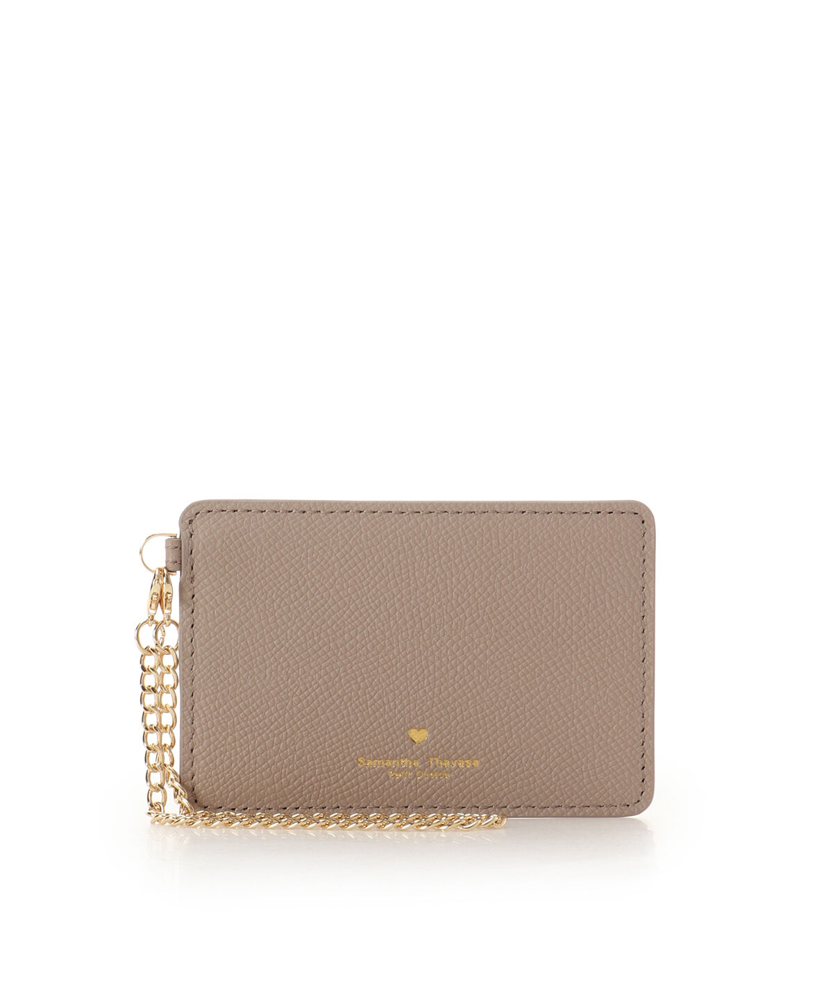 Samantha Thavasa Petit Choice「シンプルハート パスケース」|定期入れ|グレージュ
