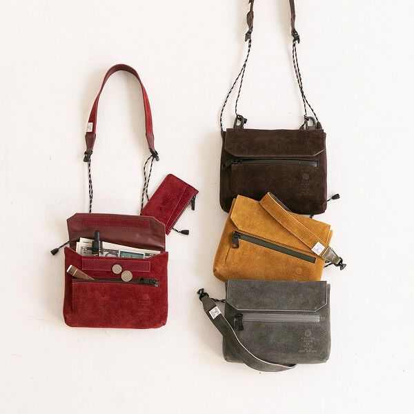AS2OV「AS2OV / アッソブ WP SUEDE WALLET SHOULDER」|ショルダー・メッセンジャー|ワイン