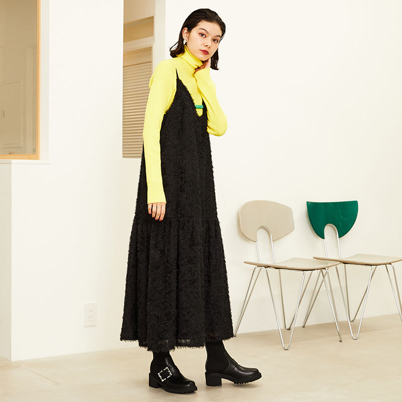 ORiental TRaffic「厚底 ビジュー ニットブーツ /31434 足首柔らかい 歩きやすい」|ショートブーツ|