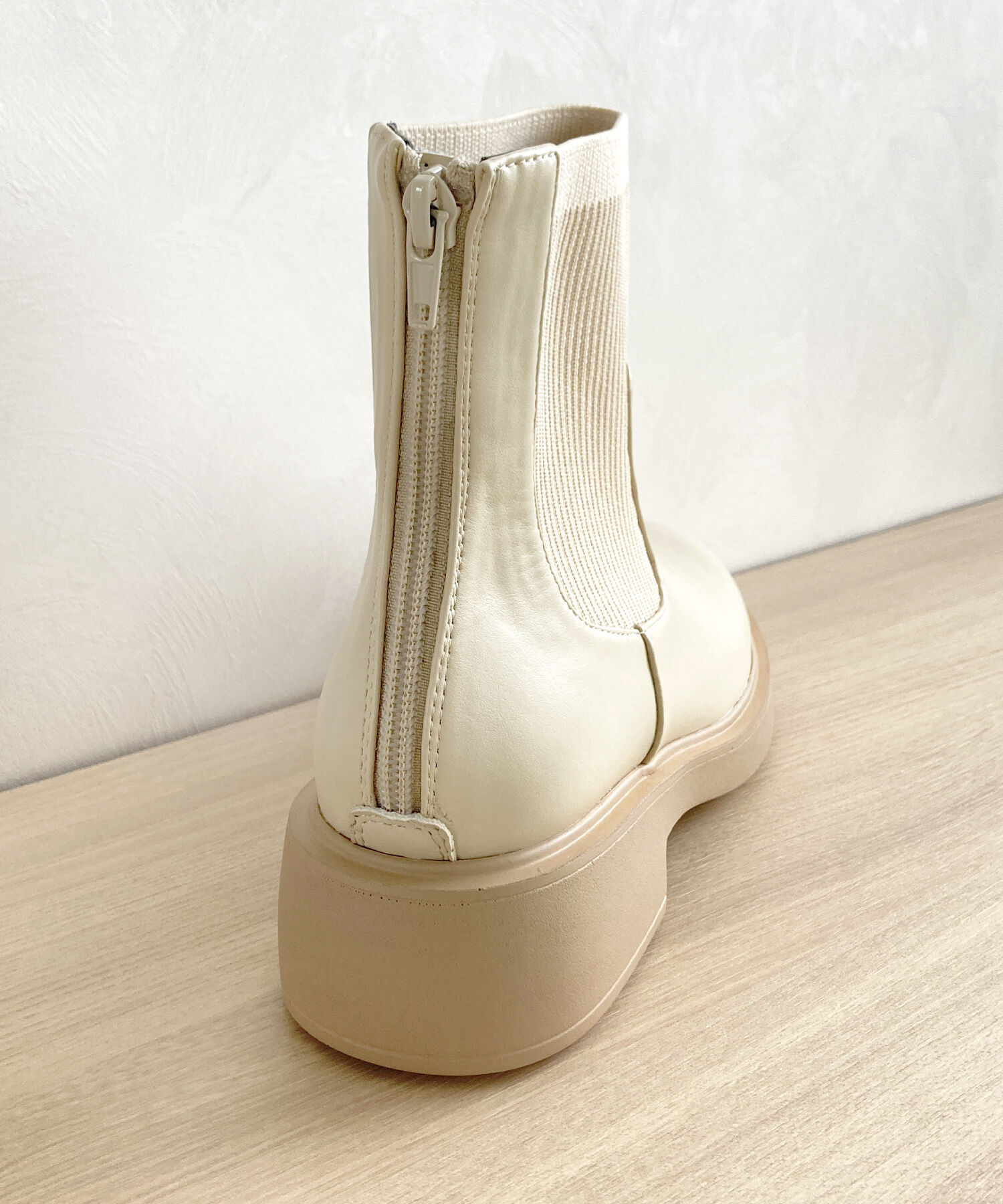 WA Oriental TRaffic「リブ ニット バックジップ ブーツ /42407 ショートブーツ 厚手クッション」|ショートブーツ|