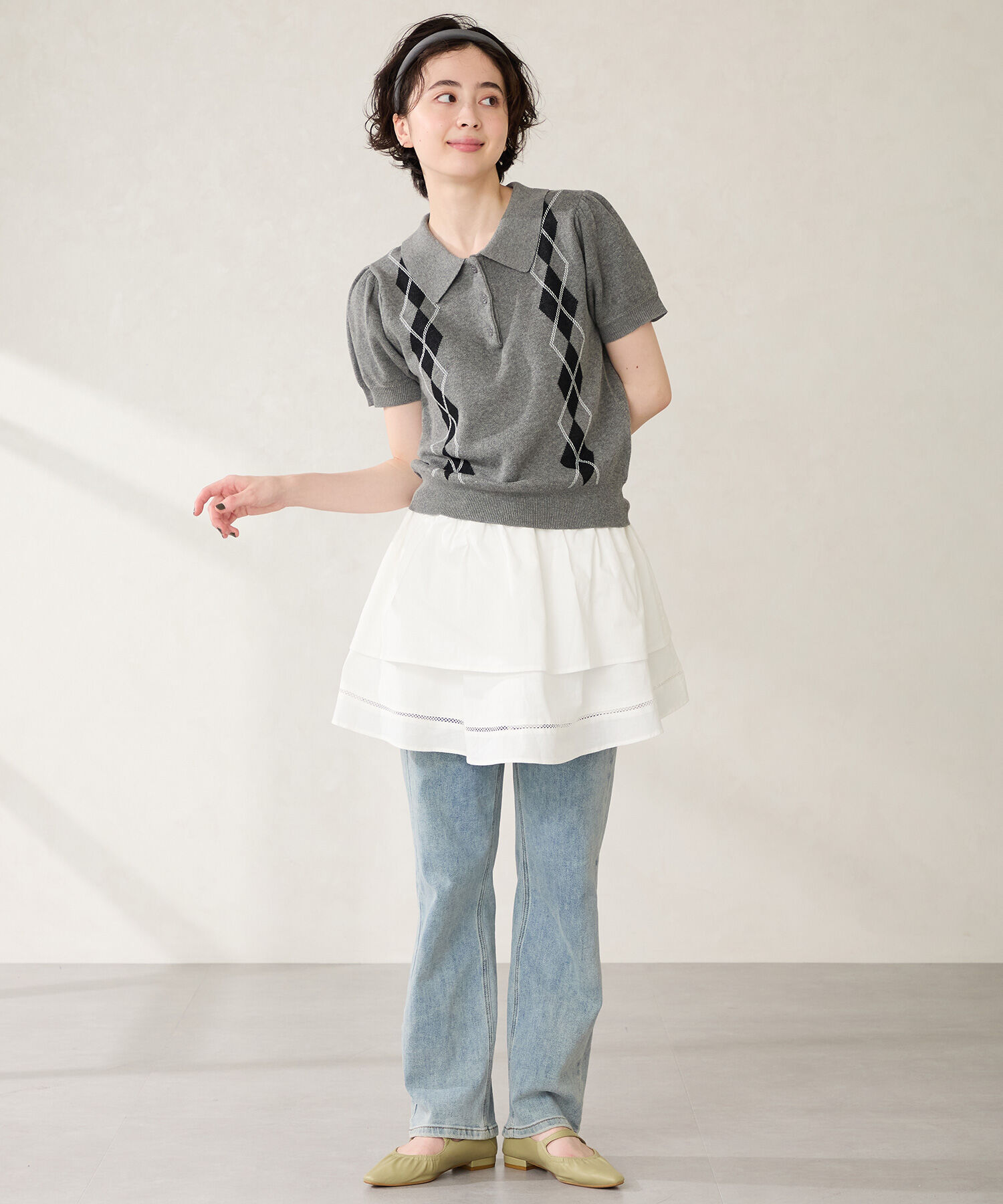 WA Oriental TRaffic「ギャザーデザインメリージェーン パンプス /52316 フラット 通勤靴 ストラップパンプス」|パンプス|