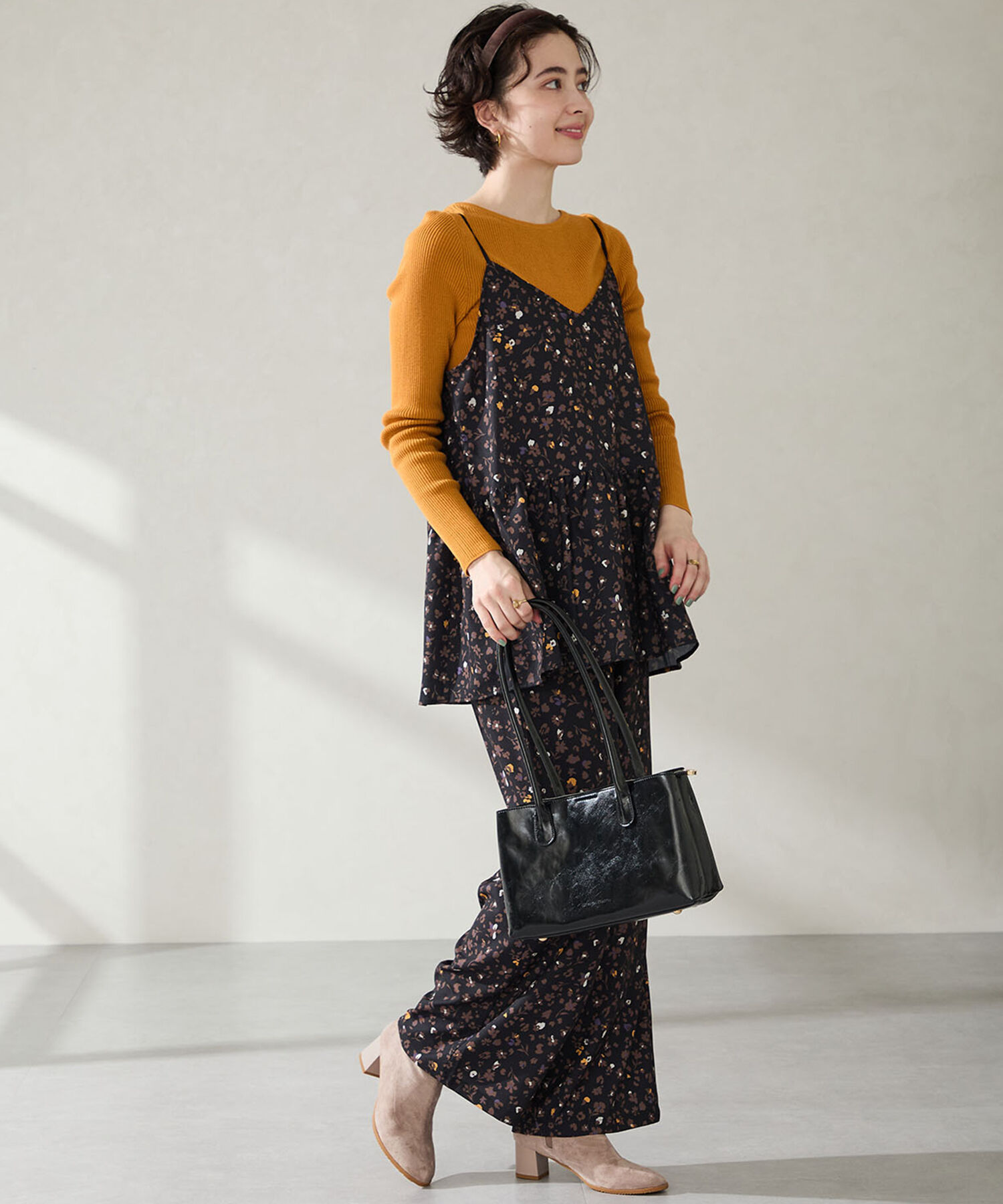 WA Oriental TRaffic「チャンキーヒール ストレッチブーツ /52406 スエードブーツ」|ショートブーツ|