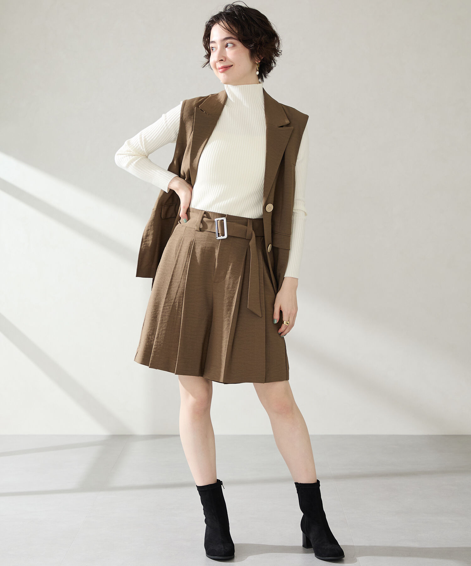 WA Oriental TRaffic「チャンキーヒール ストレッチブーツ /52406 スエードブーツ」|ショートブーツ|