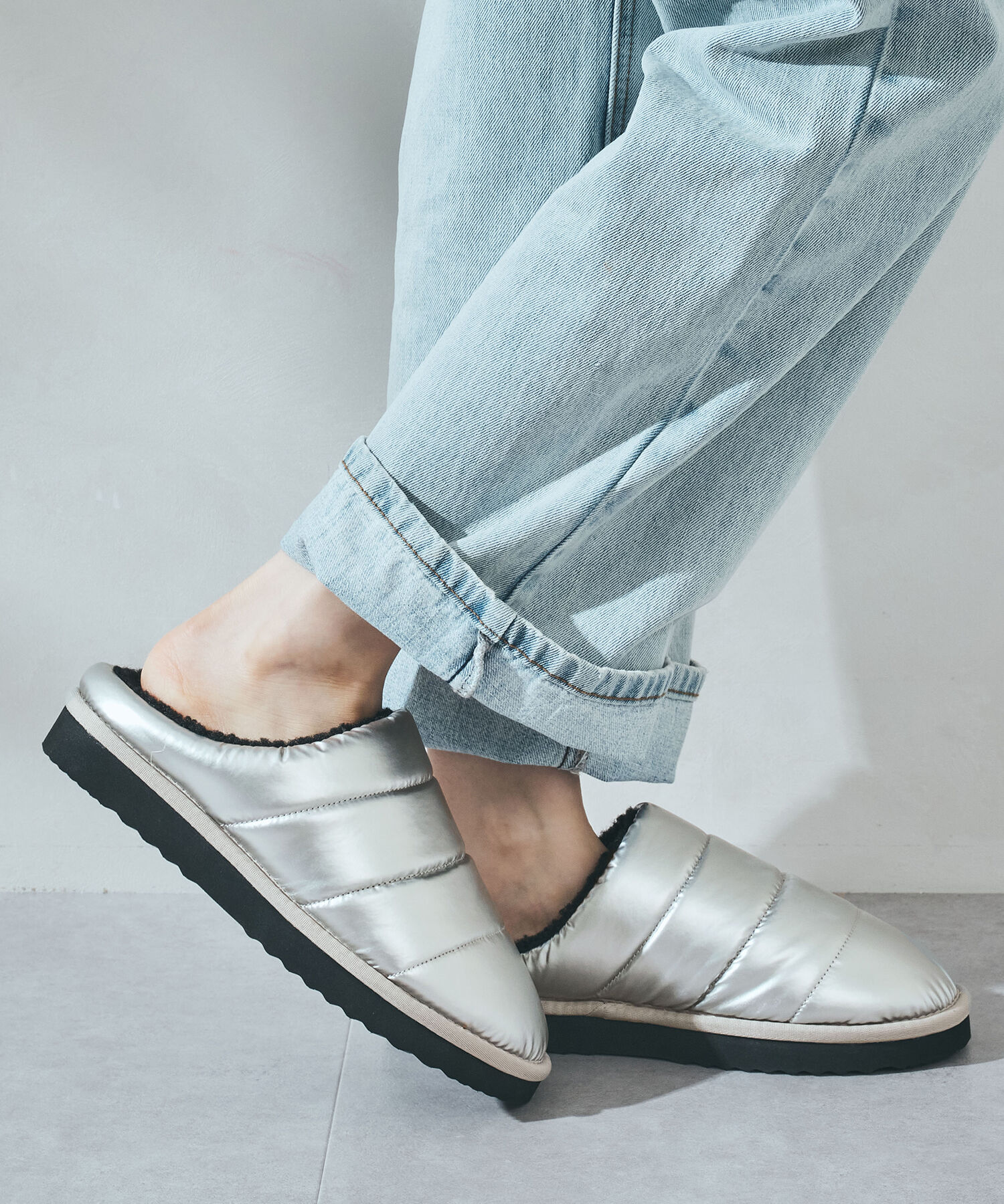 ORiental TRaffic「【WEB限定】パデット 裏起毛 サボ /55303 ボア 撥水 防寒」|サンダル|