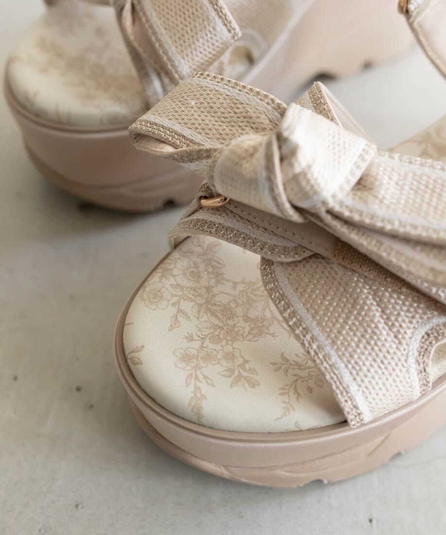  「2WAY トワルドゥジュイ リボンスポーツサンダル」|サンダル|