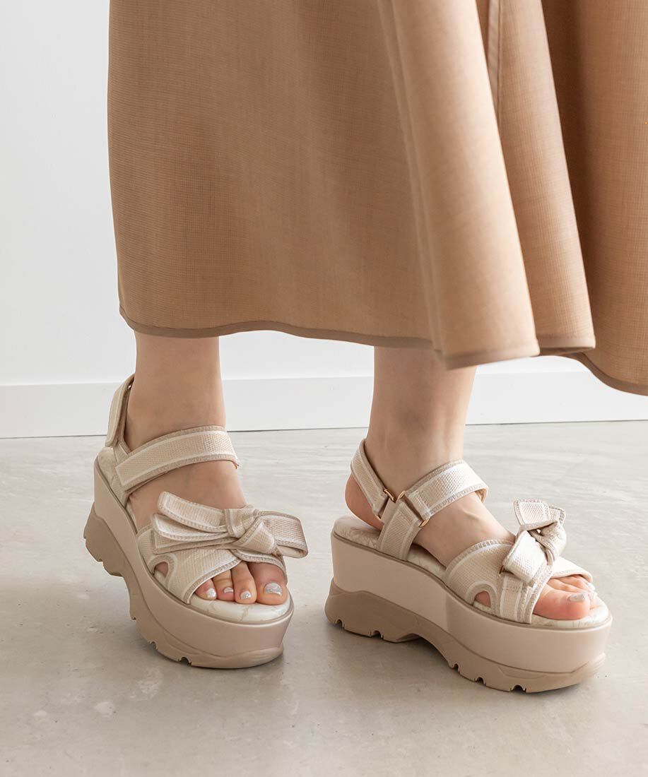  「2WAY トワルドゥジュイ リボンスポーツサンダル」|サンダル|