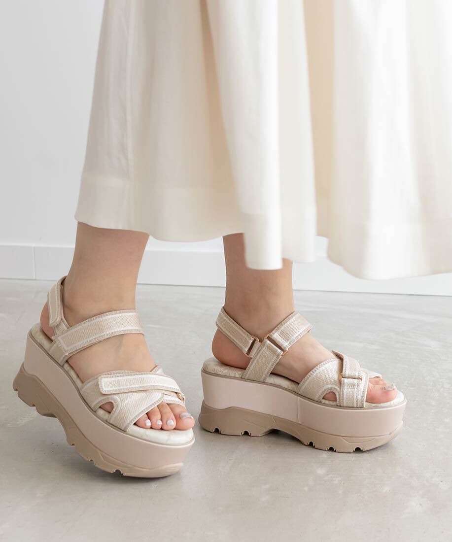  「2WAY トワルドゥジュイ リボンスポーツサンダル」|サンダル|