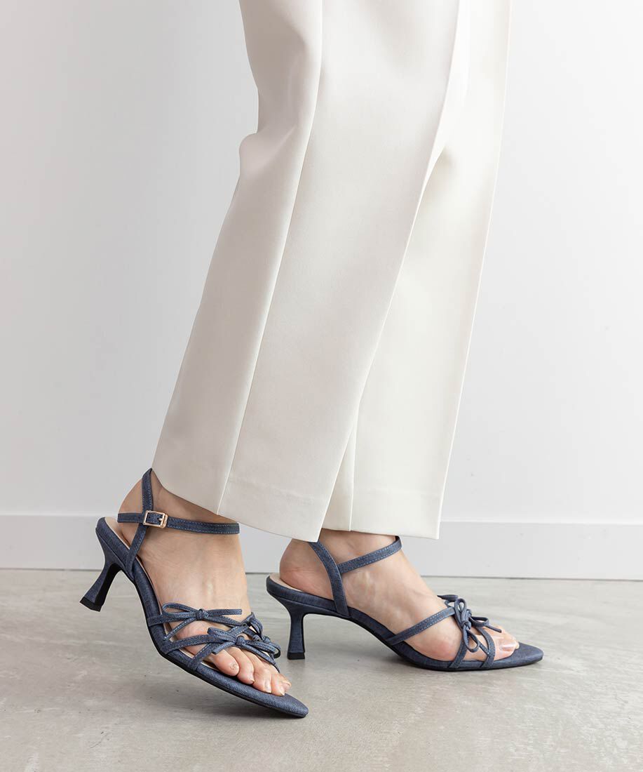  「ミニリボンナローストラップサンダル」|サンダル|