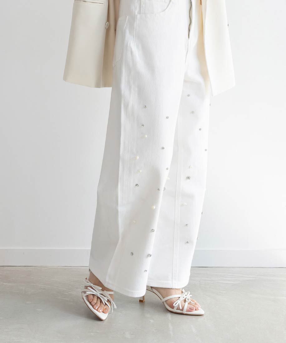  「ミニリボンナローストラップサンダル」|サンダル|