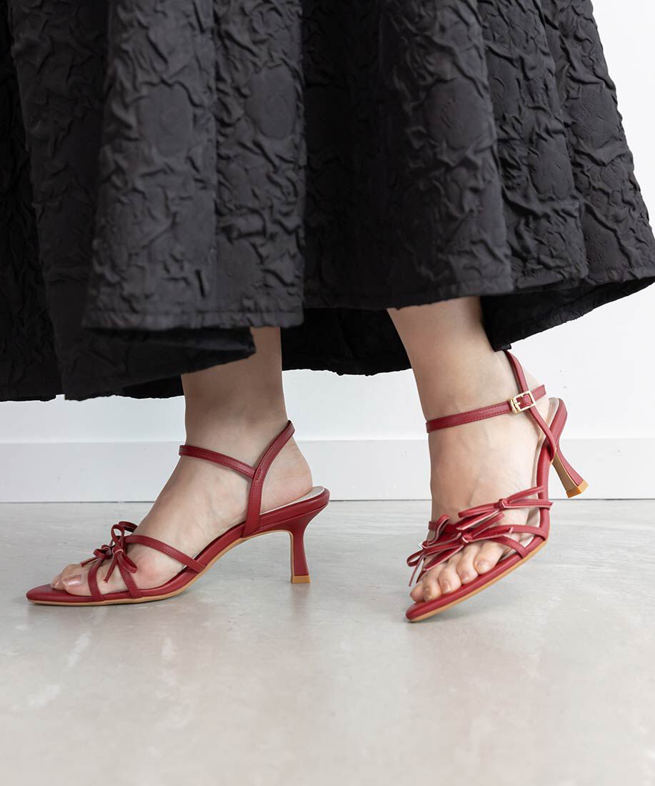  「ミニリボンナローストラップサンダル」|サンダル|