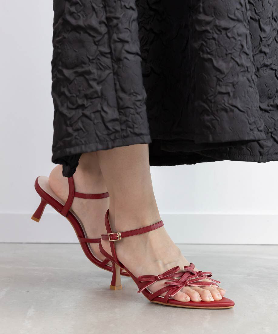  「ミニリボンナローストラップサンダル」|サンダル|