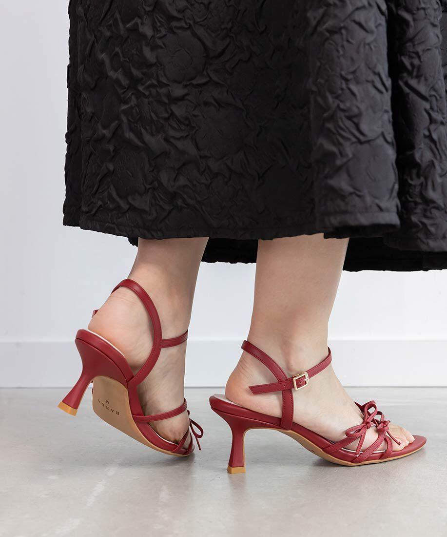  「ミニリボンナローストラップサンダル」|サンダル|