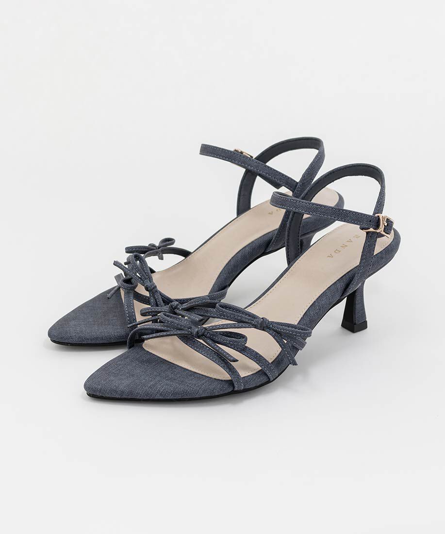  「ミニリボンナローストラップサンダル」|サンダル|