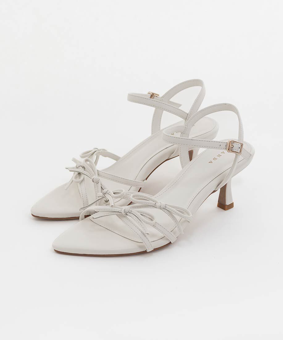  「ミニリボンナローストラップサンダル」|サンダル|