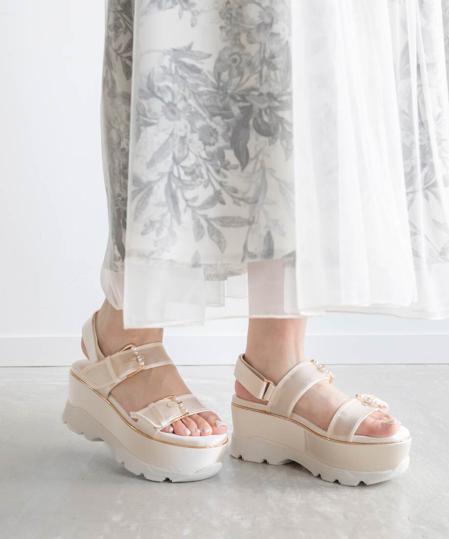  「パールバックルボリュームソールスポーツサンダル」|サンダル|