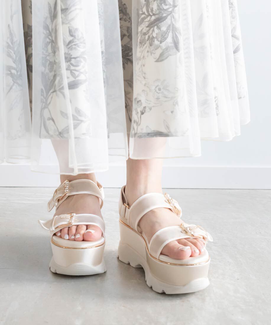  「パールバックルボリュームソールスポーツサンダル」|サンダル|