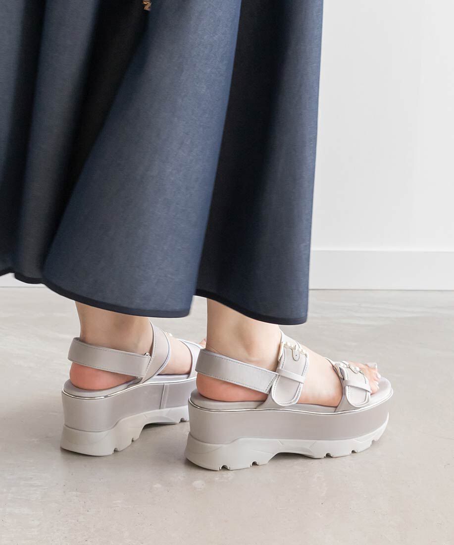  「パールバックルボリュームソールスポーツサンダル」|サンダル|