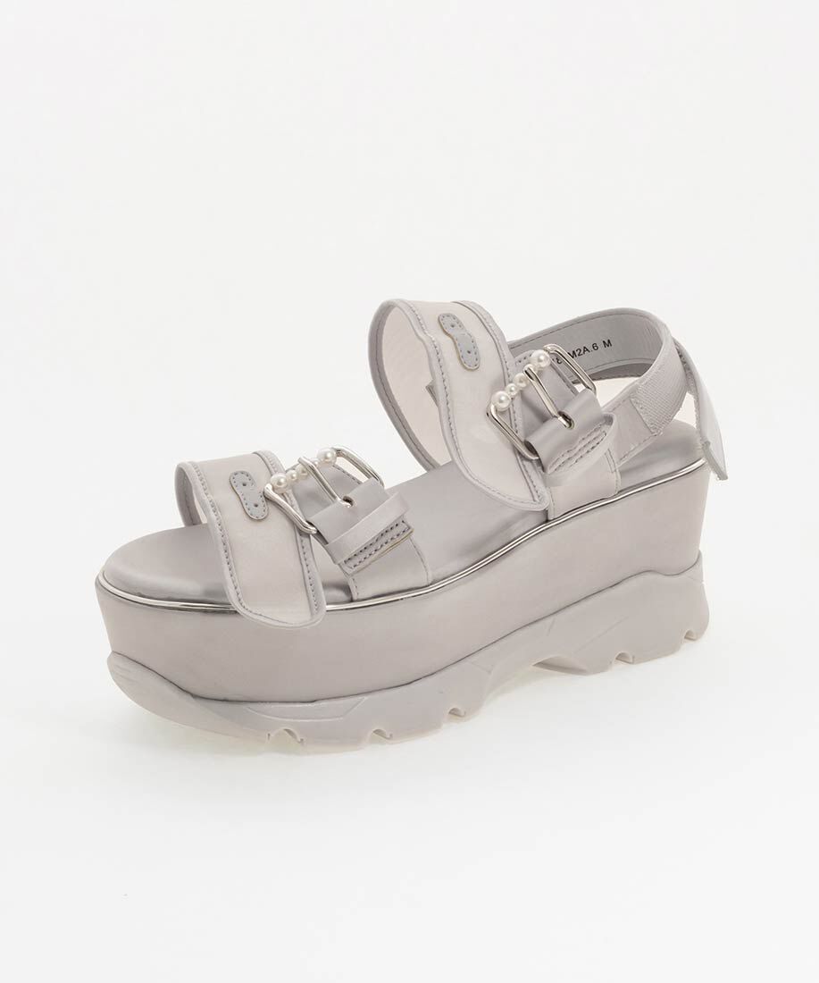  「パールバックルボリュームソールスポーツサンダル」|サンダル|