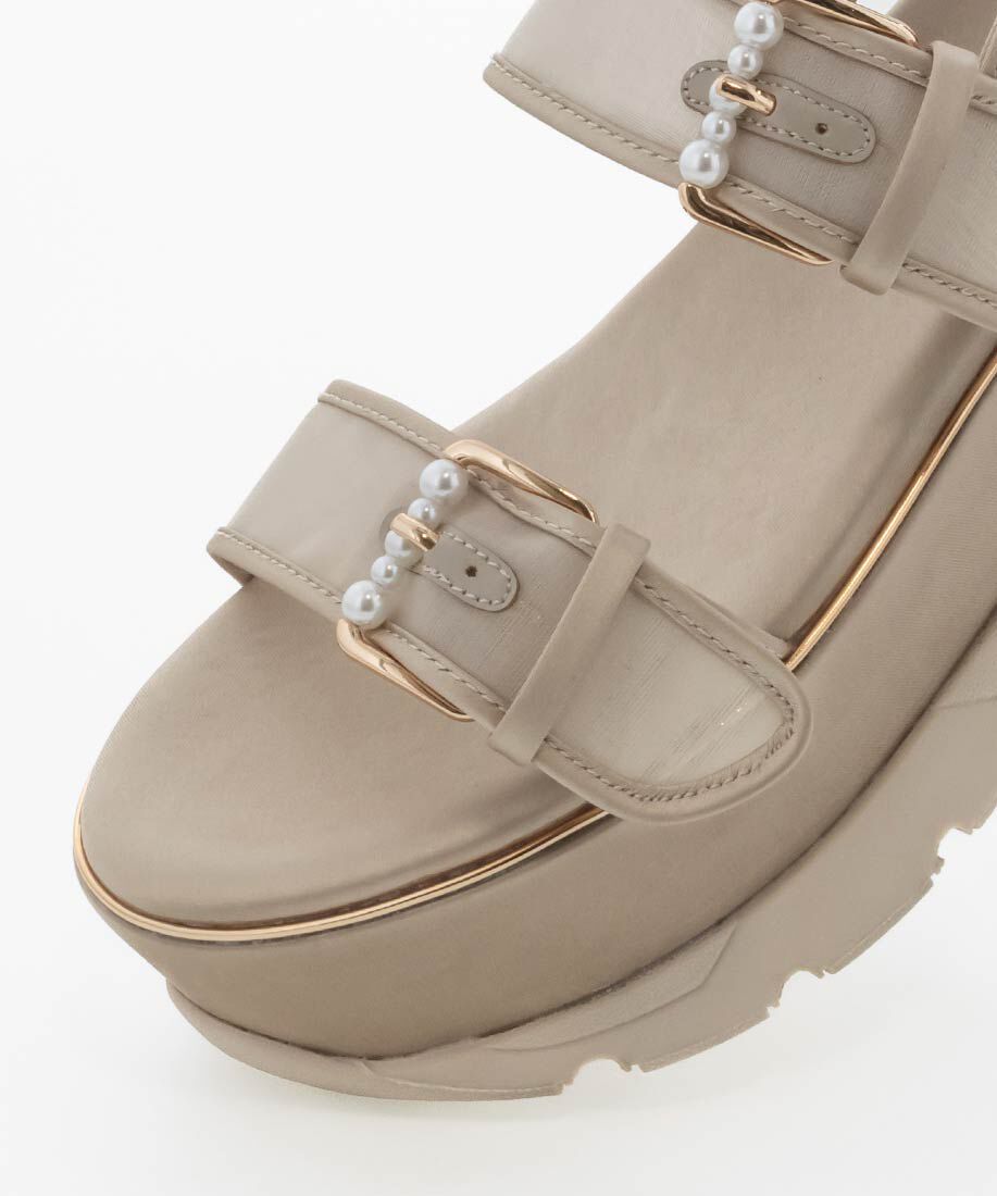  「パールバックルボリュームソールスポーツサンダル」|サンダル|