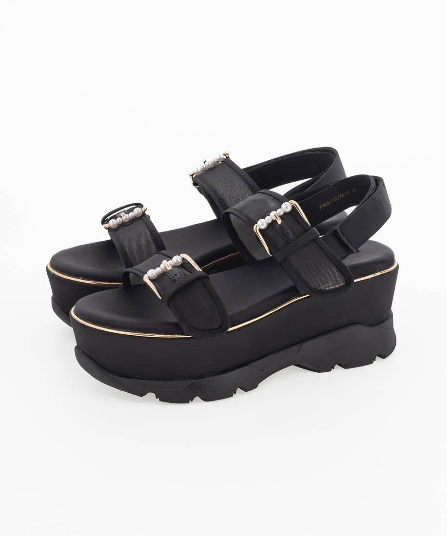  「パールバックルボリュームソールスポーツサンダル」|サンダル|