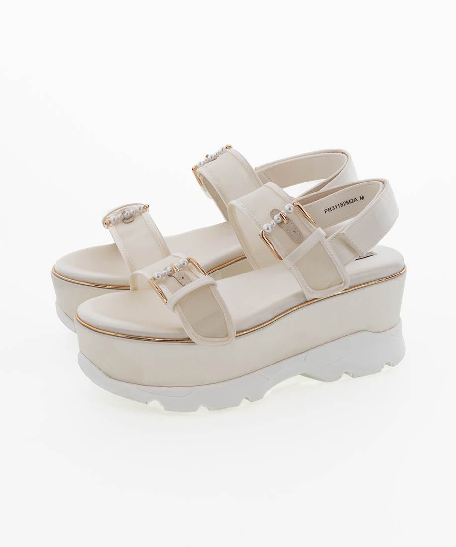  「パールバックルボリュームソールスポーツサンダル」|サンダル|