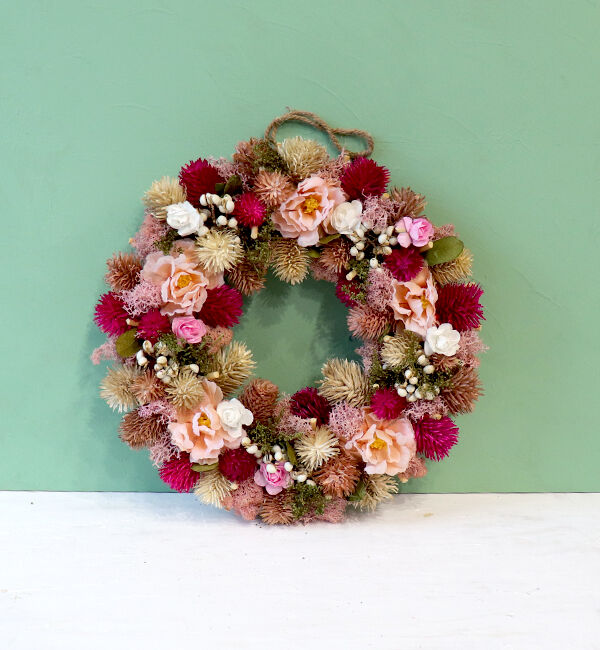 fleurage un「リース　ピンクフラワー」|その他|ピンク