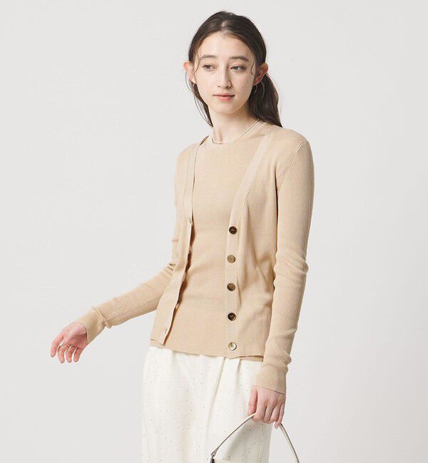 UNITED ARROWS「シルクリブ Vネック カーディガン」|カーディガン|