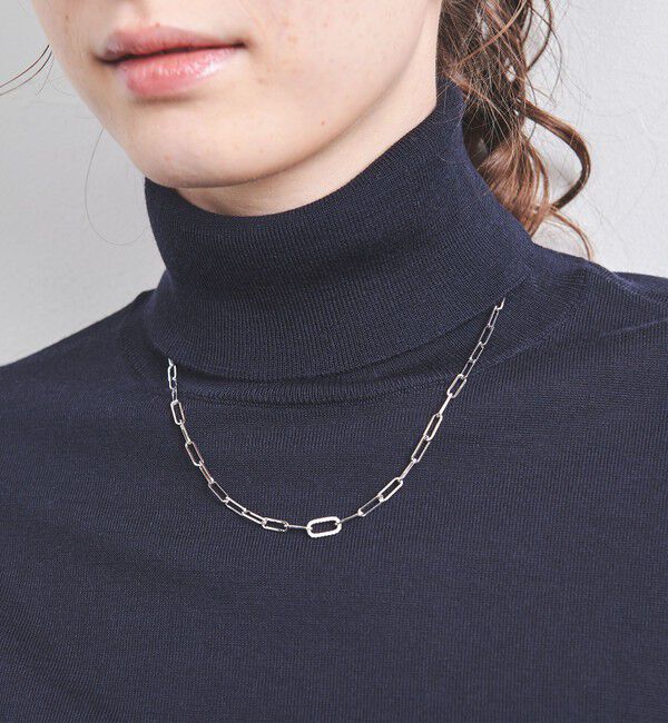 UNITED ARROWS「オーバルパヴェ チェーンネックレス」|ネックレス|SILVER
